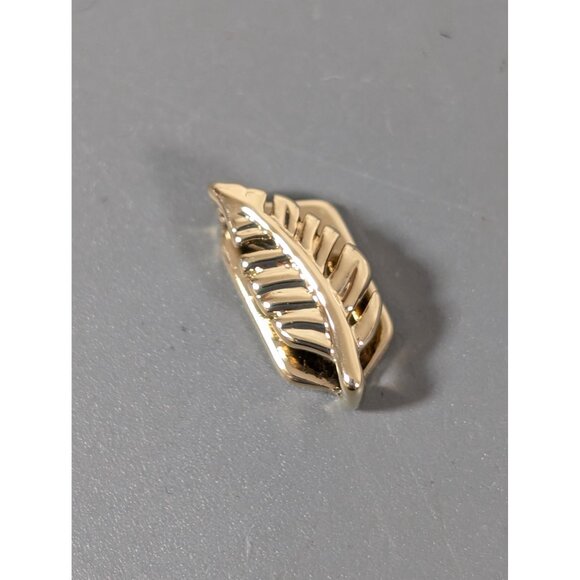 Keep Collective Leaf Feather Gold Tone Slide Charm NEW - Picture 2 of 5